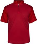 Badger Adult Sport Stripe S/S 1/4 Zip Shirt Badger Adult Sport Stripe S/S 1/4 Zip Shirt