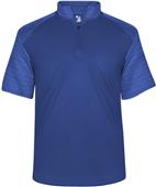 Badger Adult Sport Stripe S/S 1/4 Zip Shirt Badger Adult Sport Stripe S/S 1/4 Zip Shirt