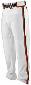 WHITE PANT, SCARLET/BLACK BRAIDING