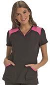 HeartSoul Womens Heart Zips A Beat Vneck Scrub Top HeartSoul Womens Heart Zips A Beat Vneck Scrub Top