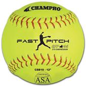 Champro ASA Game Fast Pitch Yellow Softballs (EACH Champro ASA Game Fast Pitch Yellow Softballs (EACH