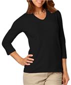 Blue Generation Ladies 3/4 Sleeve V-Neck Tee Shirt Blue Generation Ladies 3/4 Sleeve V-Neck Tee Shirt
