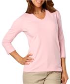 Blue Generation Ladies 3/4 Sleeve V-Neck Tee Shirt Blue Generation Ladies 3/4 Sleeve V-Neck Tee Shirt