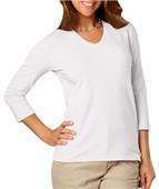 Blue Generation Ladies 3/4 Sleeve V-Neck Tee Shirt Blue Generation Ladies 3/4 Sleeve V-Neck Tee Shirt