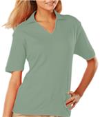 Blue Generation Ladies SS V-Neck Pima Polo Shirts