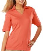 Blue Generation Ladies SS V-Neck Pima Polo Shirts