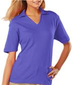 Blue Generation Ladies SS V-Neck Pima Polo Shirts