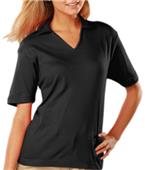 Blue Generation Ladies SS V-Neck Pima Polo Shirts