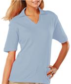 Blue Generation Ladies SS V-Neck Pima Polo Shirts