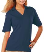 Blue Generation Ladies SS V-Neck Pima Polo Shirts