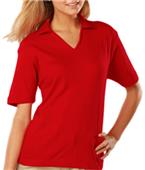 Blue Generation Ladies SS V-Neck Pima Polo Shirts