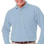 Blue Generation Pocketed LS Pique Polo Shirts Blue Generation Pocketed LS Pique Polo Shirts