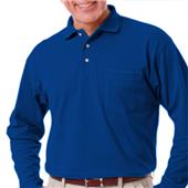 Blue Generation Pocketed LS Pique Polo Shirts Blue Generation Pocketed LS Pique Polo Shirts