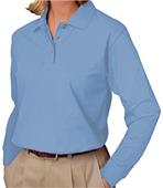 Blue Generation Ladies LS Pique Polo Shirts Blue Generation Ladies LS Pique Polo Shirts