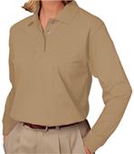 Blue Generation Ladies LS Pique Polo Shirts Blue Generation Ladies LS Pique Polo Shirts