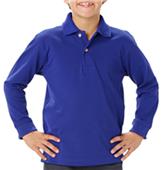 Blue Generation Youth LS Pique Polo Shirts Blue Generation Youth LS Pique Polo Shirts