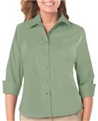 Blue Generation 3/4 Sleeve Stretch Poplin Blouse Blue Generation 3/4 Sleeve Stretch Poplin Blouse