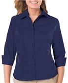 Blue Generation 3/4 Sleeve Stretch Poplin Blouse Blue Generation 3/4 Sleeve Stretch Poplin Blouse