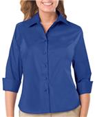 Blue Generation 3/4 Sleeve Stretch Poplin Blouse Blue Generation 3/4 Sleeve Stretch Poplin Blouse