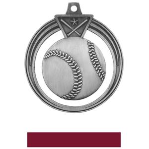 SILVER MEDAL/MAROON RIBBON