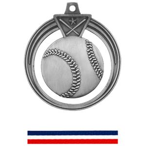 SILVER MEDAL/RED WHITE & BLUE RIBBON