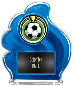 BLUE TROPHY - ECLIPSE SOCCER MYLAR/BLACK PLATE
