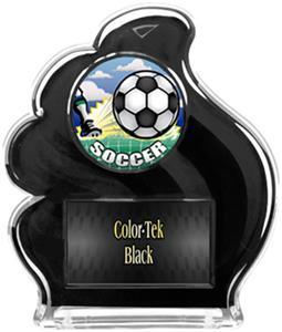 BLACK TROPHY - HD SOCCER MYLAR/BLACK PLATE
