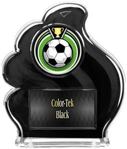 BLACK TROPHY - ECLIPSE SOCCER MYLAR/BLACK PLATE