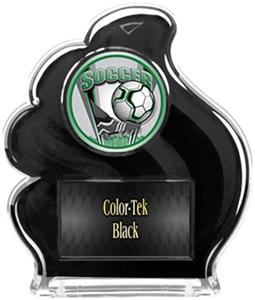 BLACK TROPHY - PROSPORT SOCCER MYLAR/BLACK PLATE