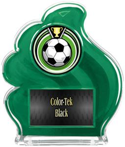 GREEN TROPHY - ECLIPSE SOCCER MYLAR/BLACK PLATE