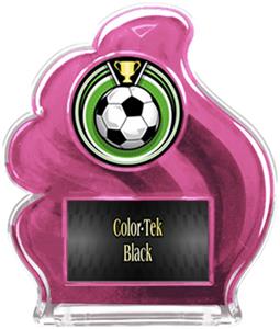 PINK TROPHY - ECLIPSE SOCCER MYLAR/BLACK PLATE