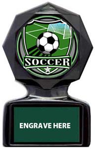 SHIELD SOCCER MYLAR/DARK GREEN METAL PLATE