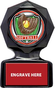 SHIELD SOFTBALL MYLAR/RED METAL PLATE