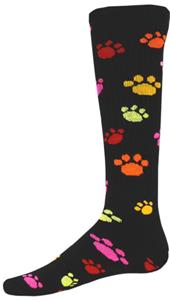 BLACK/MULTI-COLORED PAW PRINT