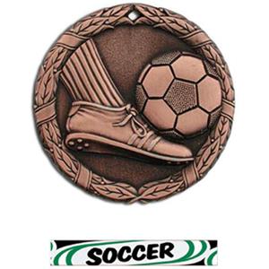 BRONZE MEDAL/DELUXE SOCCER RIBBON