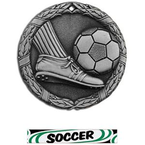 SILVER MEDAL/DELUXE SOCCER RIBBON