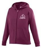 Augusta Wicking Fleece Full Zip Girls' Hoodie