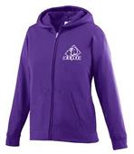 Augusta Wicking Fleece Full Zip Girls' Hoodie