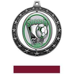 SILVER MEDAL/MAROON RIBBON