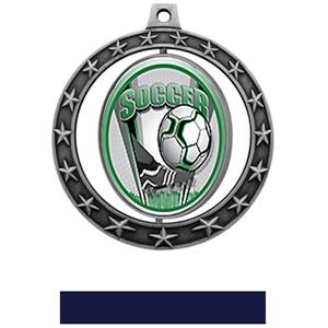 SILVER MEDAL/NAVY RIBBON