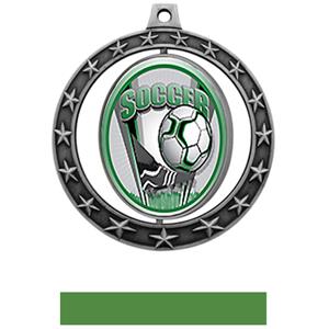 SILVER MEDAL/GREEN RIBBON