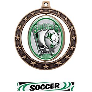 BRONZE MEDAL/DELUXE SOCCER RIBBON