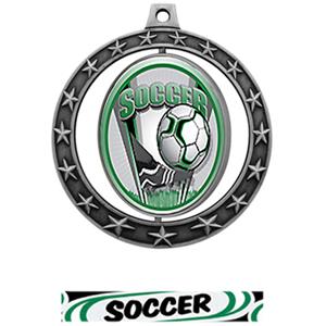 SILVER MEDAL/DELUXE SOCCER RIBBON