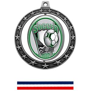 SILVER MEDAL/RED WHITE & BLUE RIBBON