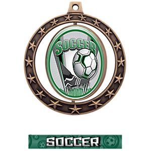 BRONZE MEDAL/GRAPHX SOCCER RIBBON