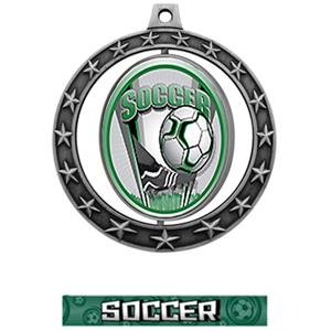 SILVER MEDAL/GRAPHX SOCCER RIBBON