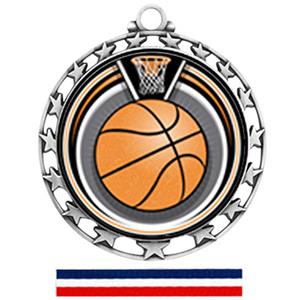 SILVER/(RWB) RED WHITE & BLUE RIBBON