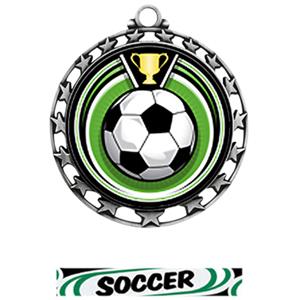 SILVER MEDAL/DELUXE SOCCER RIBBON