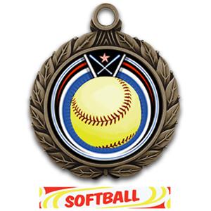BRONZE/DELUXE SOFTBALL RIBBON