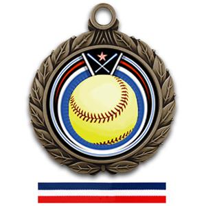 BRONZE/RED WHITE & BLUE RIBBON